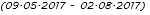 (09.05.2017 - 02.08.2017)